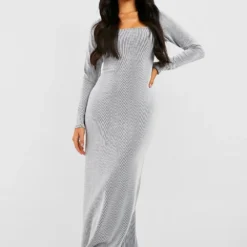 Petite - Robe Longue Bicolore Côtelée -Pas Cher Vêtue Diva Magasin gzz50306 black xl 2