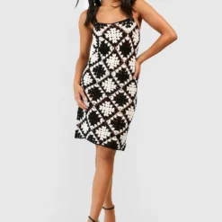 BOOHOO Petite - Ensemble En Crochet Avec Foulard Et Robe Courte -Pas Cher Vêtue Diva Magasin gzz50417 black xl 2