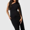 Maternité - Robe De Grossesse Asymétrique Soyeuse -Pas Cher Vêtue Diva Magasin gzz50654 black xl