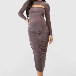 Maternité - Robe De Grossesse Soyeuse à Découpes