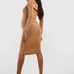 Maternité - Robe De Grossesse Bicolore à Col Bateau -Pas Cher Vêtue Diva Magasin gzz50661 camel xl 1