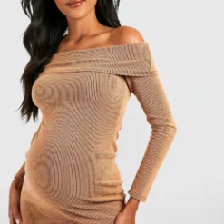 Maternité - Robe De Grossesse Bicolore à Col Bateau -Pas Cher Vêtue Diva Magasin gzz50661 camel xl 3