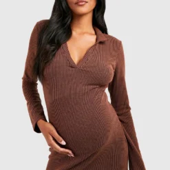 BOOHOO Maternité - Robe De Grossesse Bicolore -Pas Cher Vêtue Diva Magasin gzz50662 chocolate xl 2