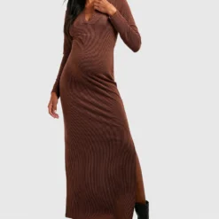BOOHOO Maternité - Robe De Grossesse Bicolore -Pas Cher Vêtue Diva Magasin gzz50662 chocolate xl 3
