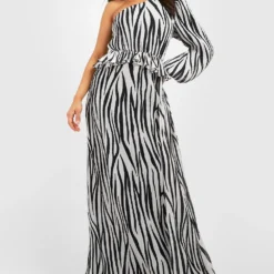 Petite - Robe Asymétrique Zébrée -Pas Cher Vêtue Diva Magasin gzz50715 black xl 2