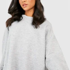 Petite - Robe Sweat Oversize Basique -Pas Cher Vêtue Diva Magasin gzz50743 grey20marl xl 3