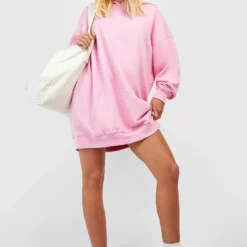Robe Sweat Oversize à Capuche -Pas Cher Vêtue Diva Magasin gzz50783 bubblegum xl 2