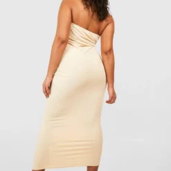 Grande Taille - Robe Mi-longue Premium -Pas Cher Vêtue Diva Magasin gzz50930 sand xl 1