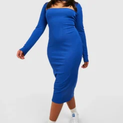 Grande Taille - Robe Mi-longue à Découpes -Pas Cher Vêtue Diva Magasin gzz50951 cobalt xl 2 scaled