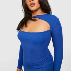 Grande Taille - Robe Mi-longue à Découpes -Pas Cher Vêtue Diva Magasin gzz50951 cobalt xl 3 scaled