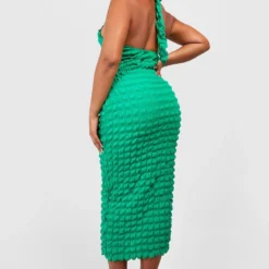 Grande Taille - Robe Longue Dos Nu Texturée -Pas Cher Vêtue Diva Magasin gzz51020 bright20green xl 1