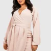 Grande Taille - Robe Cache-cœur Nouée -Pas Cher Vêtue Diva Magasin gzz51086 stone xl
