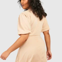 Grande Taille - Robe Patineuse Nouée à L'avant -Pas Cher Vêtue Diva Magasin gzz51152 stone xl 1