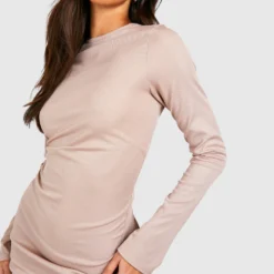 Tall - Robe Longue Côtelée Fendue -Pas Cher Vêtue Diva Magasin gzz51183 stone xl 3 scaled