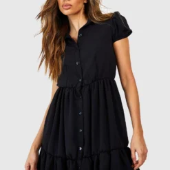 Robe Chemise à Manches Courtes