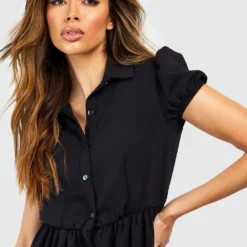 Robe Chemise à Manches Courtes -Pas Cher Vêtue Diva Magasin gzz51322 black xl 3