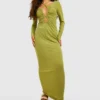 Robe Longue Côtelée à Découpes -Pas Cher Vêtue Diva Magasin gzz51445 olive xl scaled