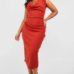 Grande Taille - Robe Mi-longue à Col Bénitier