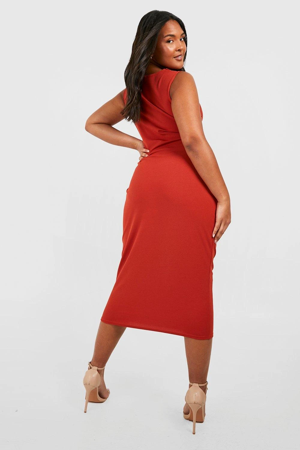 Grande Taille - Robe Mi-longue à Col Bénitier 4 Grande Taille - Robe Mi-longue à Col Bénitier – Image 2