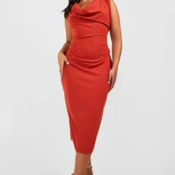 Grande Taille - Robe Mi-longue à Col Bénitier 8 Grande Taille - Robe Mi-longue à Col Bénitier -Pas Cher Vêtue Diva Magasin gzz51624 burnt20orange xl 2