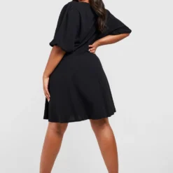 Grande Taille - Robe Patineuse à Manches Bouffantes -Pas Cher Vêtue Diva Magasin gzz51627 black xl 1