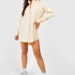 Robe Chemise En Coton -Pas Cher Vêtue Diva Magasin gzz51731 stone xl 2