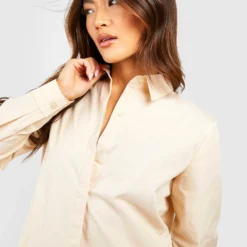 Robe Chemise En Coton -Pas Cher Vêtue Diva Magasin gzz51731 stone xl 3