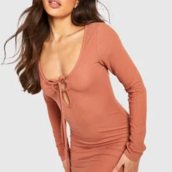 Tall - Robe Mi-longue Côtelée -Pas Cher Vêtue Diva Magasin gzz51769 rust xl 2 scaled