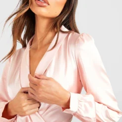 Robe Longue Satinée à Ceinture -Pas Cher Vêtue Diva Magasin gzz51784 champagne xl 3