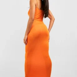 Robe Longue Basique à Col Rond -Pas Cher Vêtue Diva Magasin gzz51812 orange xl 1