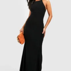 Petite - Robe Longue Soyeuse Dos Nu 8 Petite - Robe Longue Soyeuse Dos Nu -Pas Cher Vêtue Diva Magasin gzz51846 black xl 2