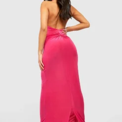 Petite - Robe Longue Torsadée Dos Nu -Pas Cher Vêtue Diva Magasin gzz51847 hot20pink xl 2