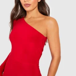 Tall - Robe Asymétrique Froncée -Pas Cher Vêtue Diva Magasin gzz51899 red xl 3
