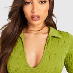 Tall - Robe Mi-longue Texturée -Pas Cher Vêtue Diva Magasin gzz51903 olive xl 3