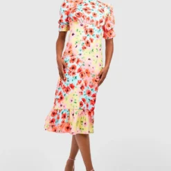 Tall - Robe Babydoll Fleurie à Volants 8 Tall - Robe Babydoll Fleurie à Volants -Pas Cher Vêtue Diva Magasin gzz51904 red xl 2