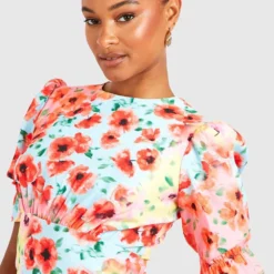 Tall - Robe Babydoll Fleurie à Volants 9 Tall - Robe Babydoll Fleurie à Volants -Pas Cher Vêtue Diva Magasin gzz51904 red xl 3