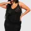 Grande Taille - Robe Courte En Crochet -Pas Cher Vêtue Diva Magasin gzz51906 black xl