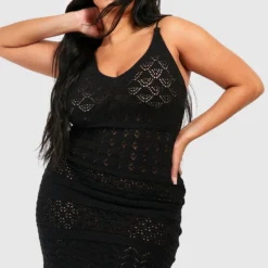 Grande Taille - Robe Courte En Crochet