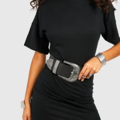 Robe T-shirt à épaulettes -Pas Cher Vêtue Diva Magasin gzz52004 black xl 3