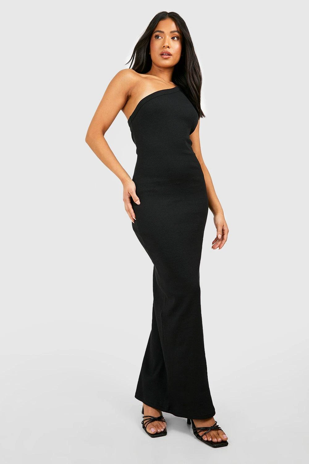 Petite - Robe Longue Asymétrique Côtelée Premium 3 Petite - Robe Longue Asymétrique Côtelée Premium