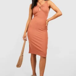 Petite - Robe Mi-longue Côtelée Dos Nu