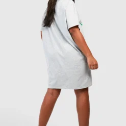 Grande Taille - Robe T-shirt à Slogan -Pas Cher Vêtue Diva Magasin gzz52057 grey20marl xl 1