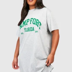 Grande Taille - Robe T-shirt à Slogan -Pas Cher Vêtue Diva Magasin gzz52057 grey20marl xl 3