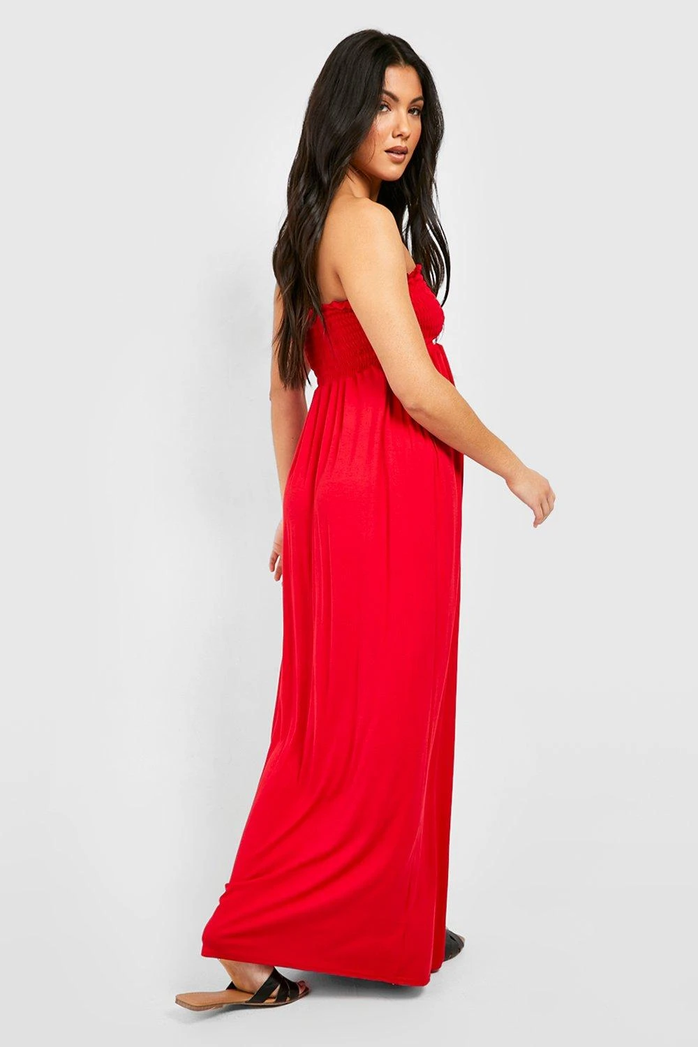 Maternité - Robe Longue Bandeau Froncée 4 Maternité - Robe Longue Bandeau Froncée – Image 2