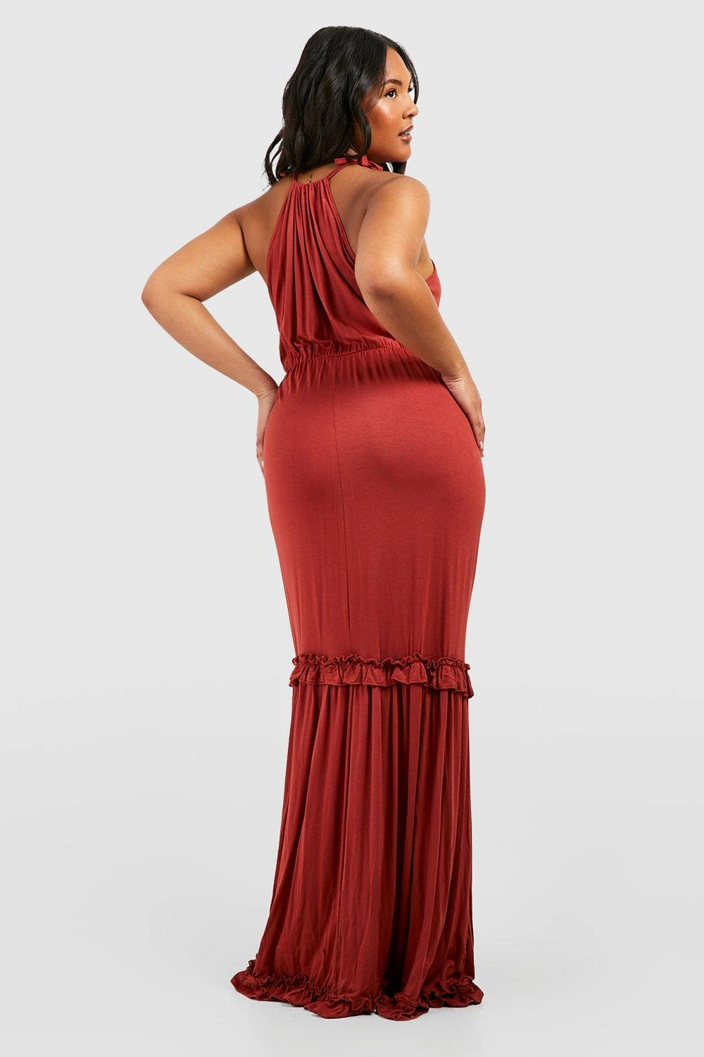 Grande Taille - Robe Longue Dos Nu à Volants 4 Grande Taille - Robe Longue Dos Nu à Volants – Image 2