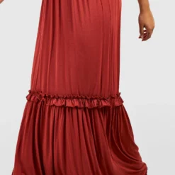 Grande Taille - Robe Longue Dos Nu à Volants 9 Grande Taille - Robe Longue Dos Nu à Volants -Pas Cher Vêtue Diva Magasin gzz52249 rust xl 3