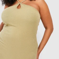 Grande Taille - Robe Longue Côtelée à Bretelles -Pas Cher Vêtue Diva Magasin gzz52260 sage xl 3