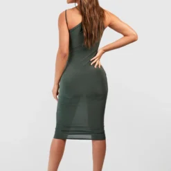 Robe Mi-longue à épaules Tombantes -Pas Cher Vêtue Diva Magasin gzz52286 khaki xl 1