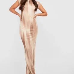 BOOHOO Tall - Robe Longue à Volants Et Imprimé Marbre -Pas Cher Vêtue Diva Magasin gzz52407 multi xl 2