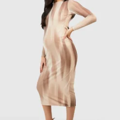 Maternité - Robe De Grossesse Mi-longue En Mesh -Pas Cher Vêtue Diva Magasin gzz52411 stone xl 2 scaled